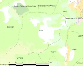 Poziția localității Génat