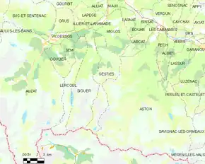 Poziția localității Gestiès
