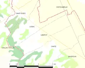 Poziția localității Labatut