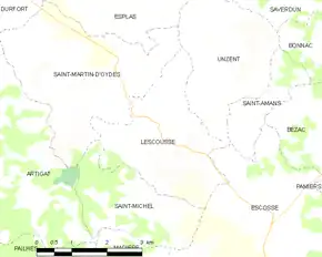 Poziția localității Lescousse