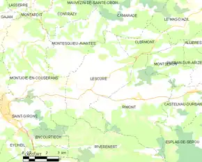 Poziția localității Lescure