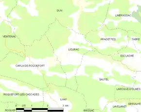 Poziția localității Lieurac