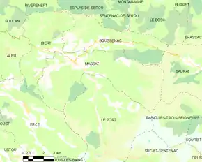 Poziția localității Massat