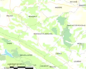 Poziția localității Montégut-Plantaurel