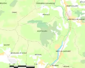 Poziția localității Montoulieu