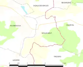 Poziția localității Moulin-Neuf