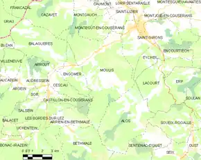 Poziția localității Moulis