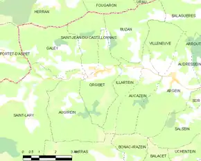 Poziția localității Orgibet