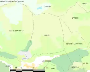 Poziția localității Orus