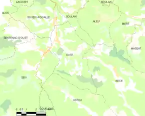 Poziția localității Oust