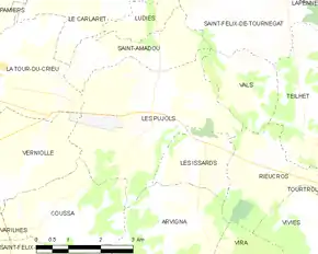 Poziția localității Les Pujols