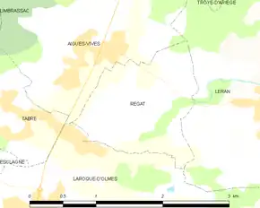 Poziția localității Régat