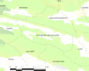 Poziția localității Roquefort-les-Cascades