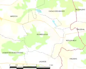 Poziția localității Roumengoux