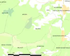 Poziția localității Salsein