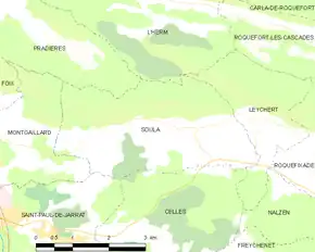 Poziția localității Soula