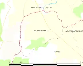 Poziția localității Thouars-sur-Arize