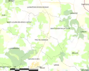 Poziția localității Troye-d'Ariège