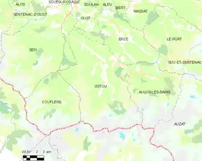 Poziția localității Ustou