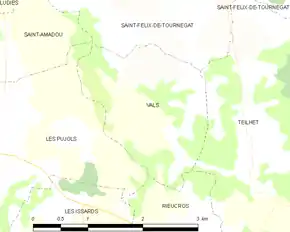 Poziția localității Vals