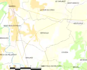 Poziția localității Verniolle
