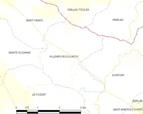 Poziția localității Villeneuve-du-Latou