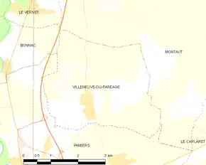 Poziția localității Villeneuve-du-Paréage