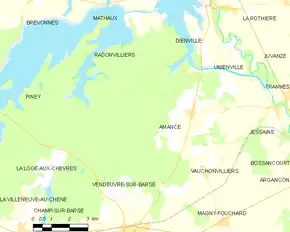 Poziția localității Amance