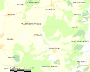 Poziția localității Arrelles