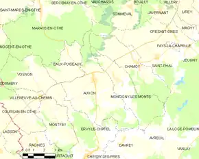 Poziția localității Auxon