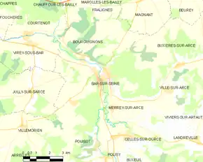 Poziția localității Bar-sur-Seine