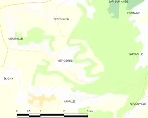 Poziția localității Bergères