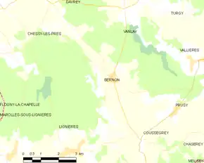 Poziția localității Bernon