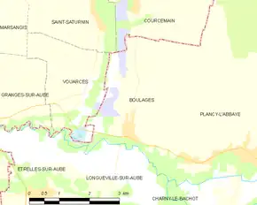 Poziția localității Boulages
