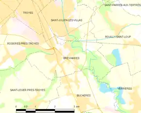Poziția localității Bréviandes