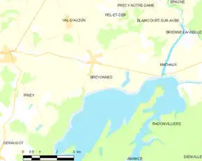 Poziția localității Brévonnes