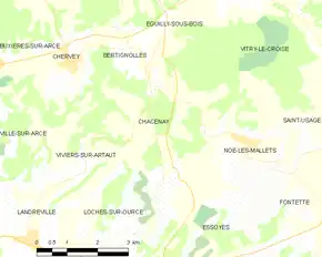 Poziția localității Chacenay