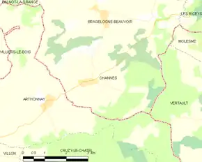 Poziția localității Channes