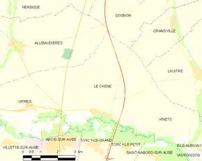 Poziția localității Le Chêne