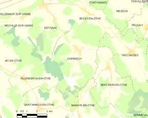 Poziția localității Chennegy