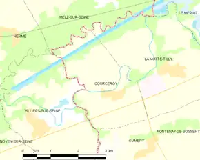 Poziția localității Courceroy