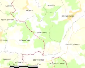 Poziția localității Courtaoult