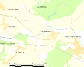 Poziția localității Courteranges
