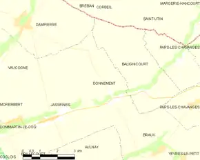 Poziția localității Donnement