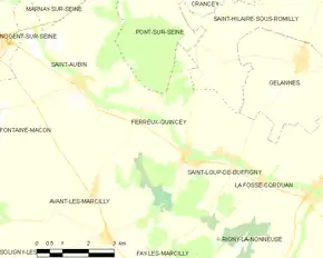 Poziția localității Ferreux-Quincey