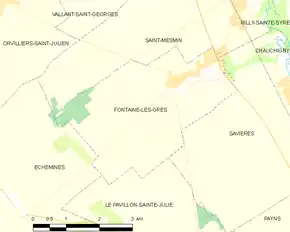 Poziția localității Fontaine-les-Grès