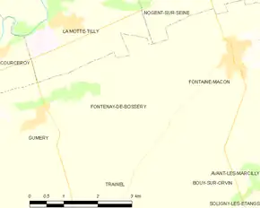 Poziția localității Fontenay-de-Bossery