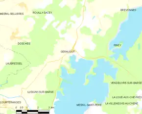 Poziția localității Géraudot