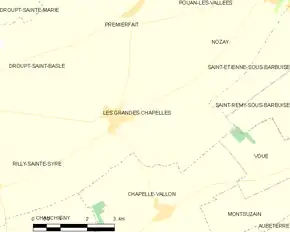 Poziția localității Les Grandes-Chapelles