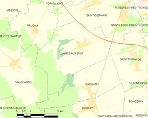 Poziția localității Laines-aux-Bois